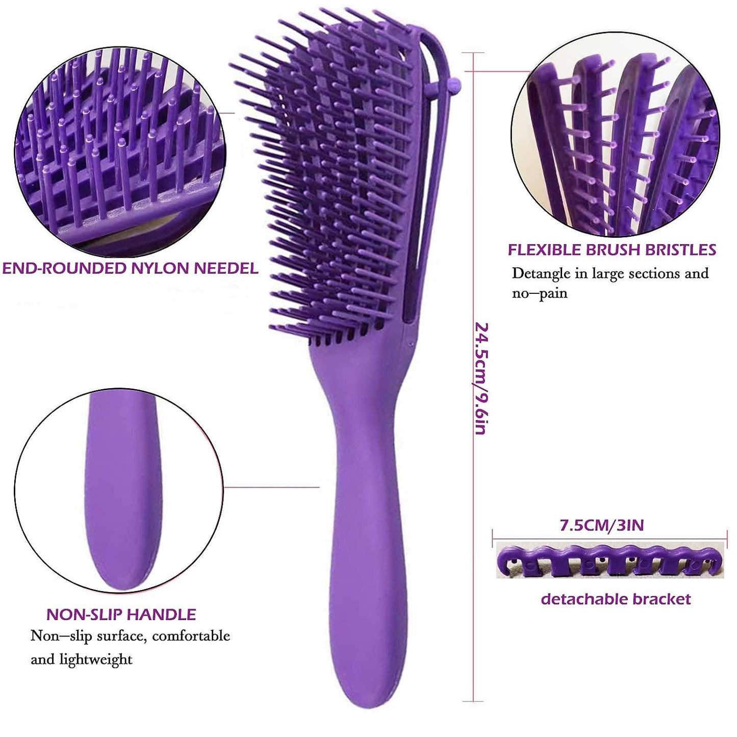 10Pcs Detangling Brush for Black Natural Hair, Curly Hair Set with Sleep Bonnet Afro America/African 3a to 4c Texture, Easier and Faster on Wash Days