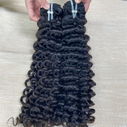 3Bundles/4bundles Raw Hair Deep Wave Brazilian Hair One Donor Hair Cuticle Aligned