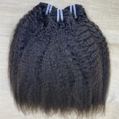 3Bundles/4bundles Raw Hair Kinky Straight Brazilian Hair One Donor Hair Cuticle Aligned
