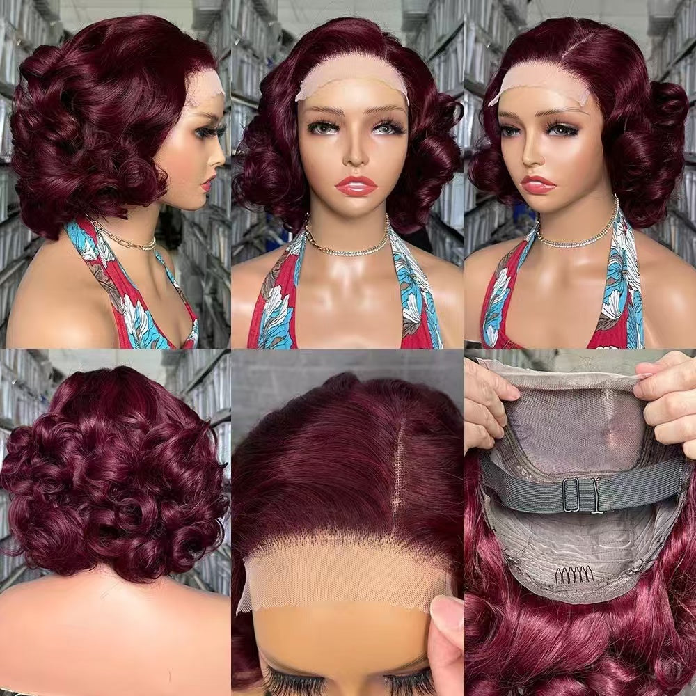 250% Density 5x5 Lace Closure Wig Bouncy Curl 100% Virgin Human Hair