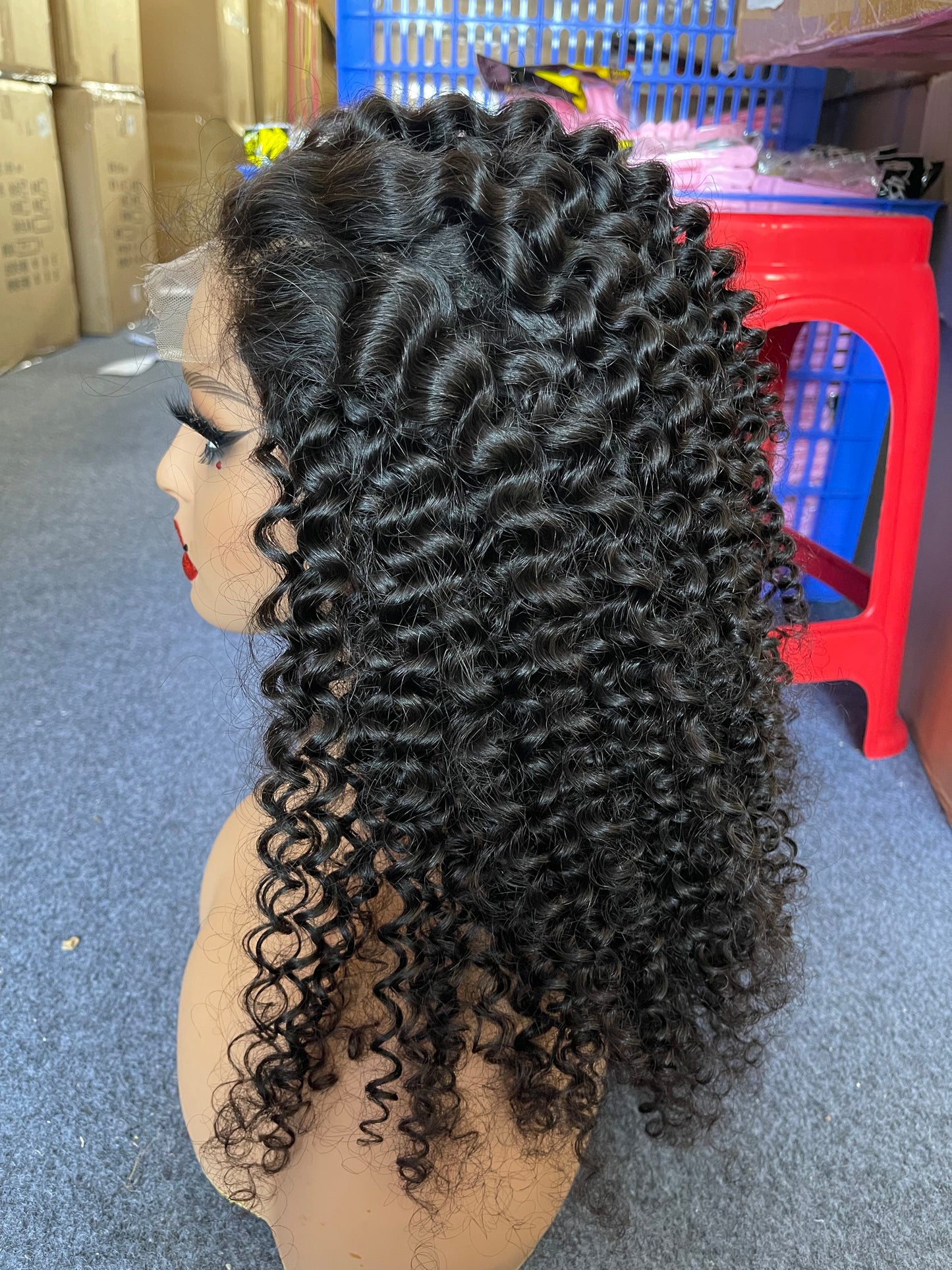 Natural Curly 4x4 HD Lace Closure Wig Natrual Black Can be dyed