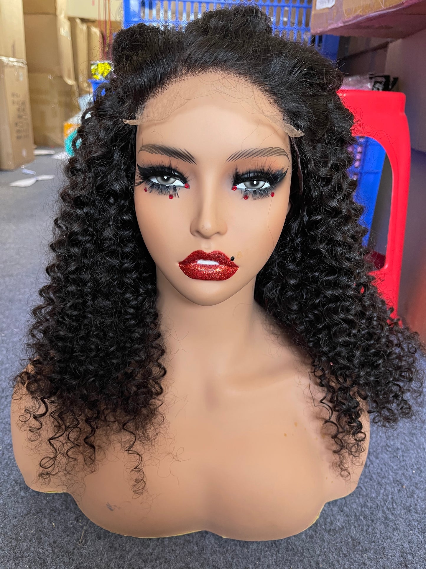 Natural Curly 4x4 HD Lace Closure Wig Natrual Black Can be dyed