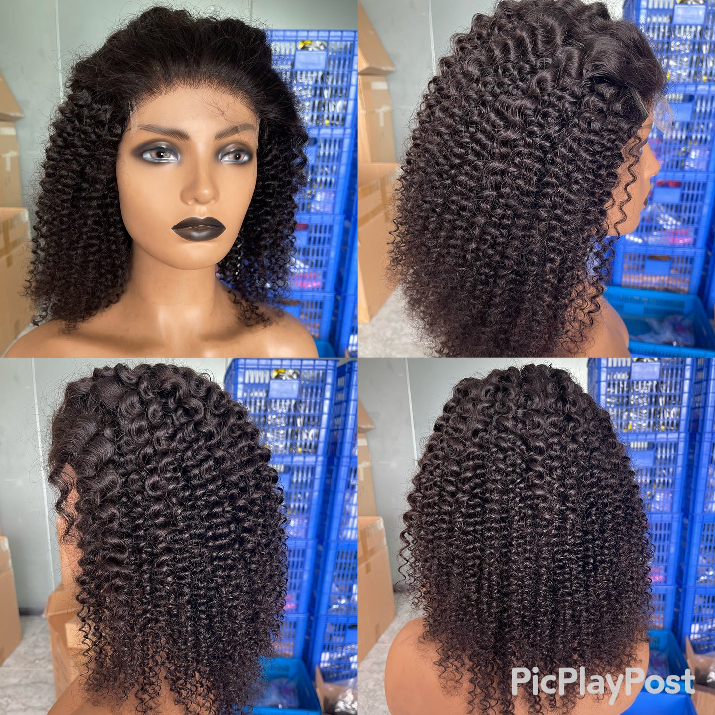 5x5 Lace Closure Wig Kinky Curly 100% Brazilian Virgin Hair
