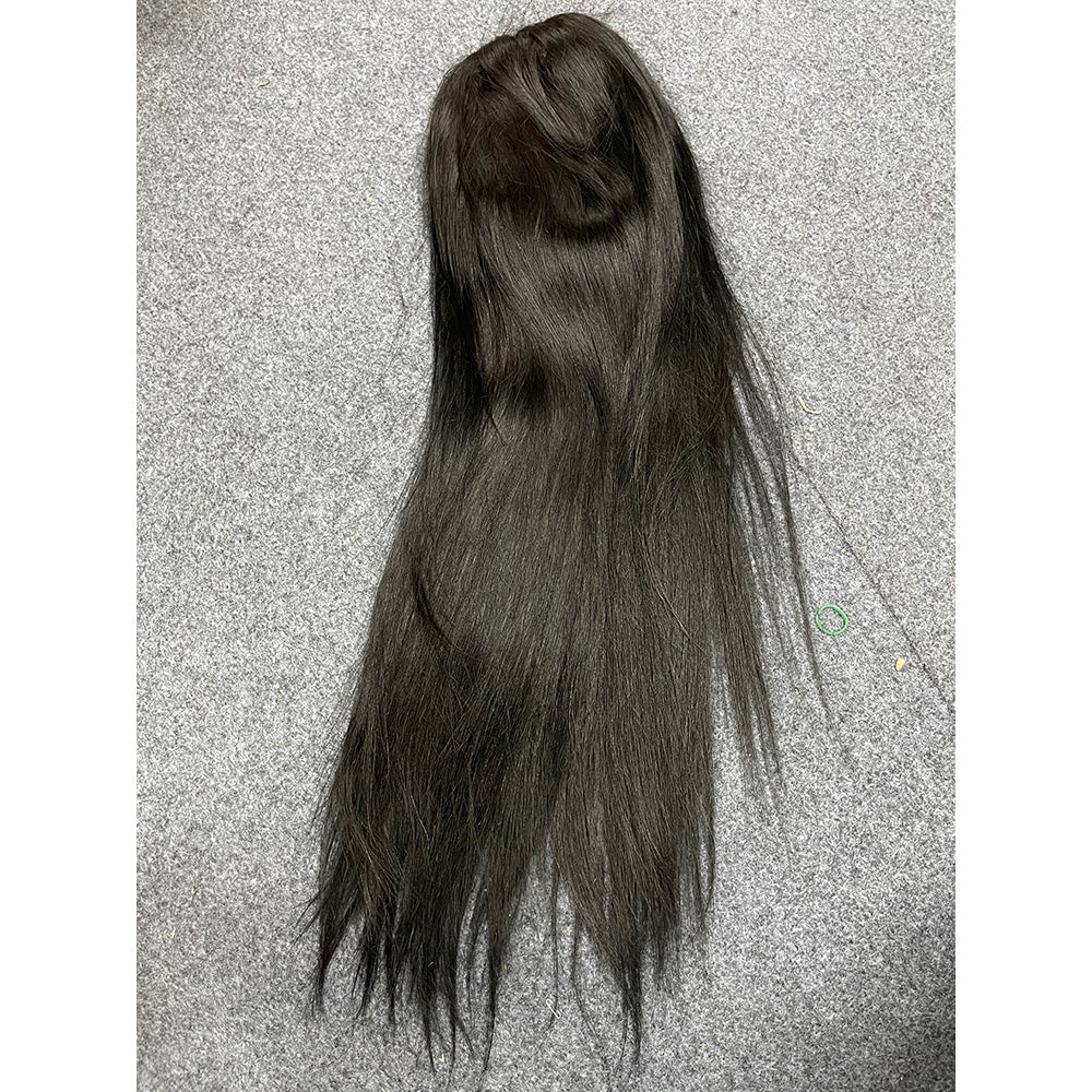 Glueless Plucked 4x4 Lace Closure Wig Kinky Straight Bleached Knots