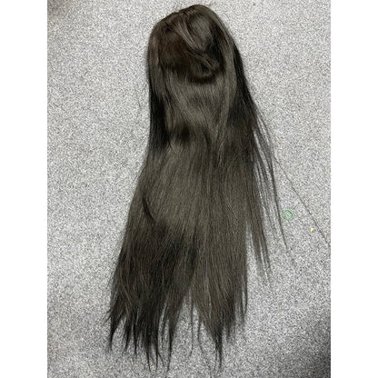 Glueless Plucked 4x4 Lace Closure Wig Kinky Straight Bleached Knots