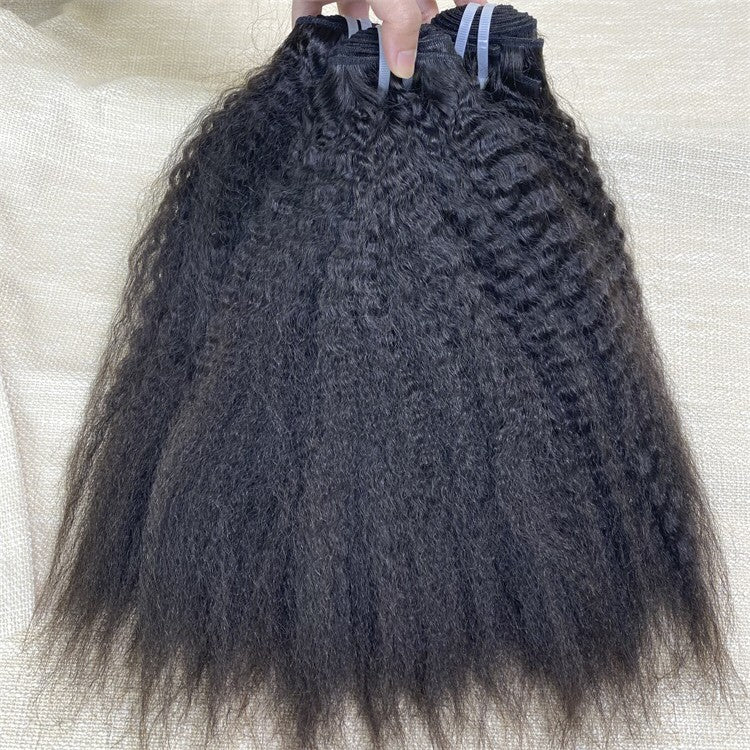 3Bundles/4bundles Raw Hair Kinky Straight Brazilian Hair One Donor Hair Cuticle Aligned
