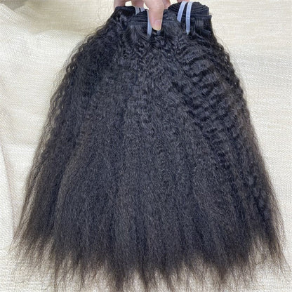 3Bundles/4bundles Raw Hair Kinky Straight Brazilian Hair One Donor Hair Cuticle Aligned