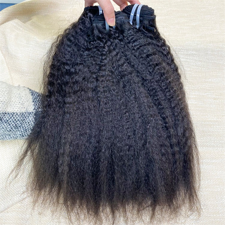 3Bundles/4bundles Raw Hair Kinky Straight Brazilian Hair One Donor Hair Cuticle Aligned