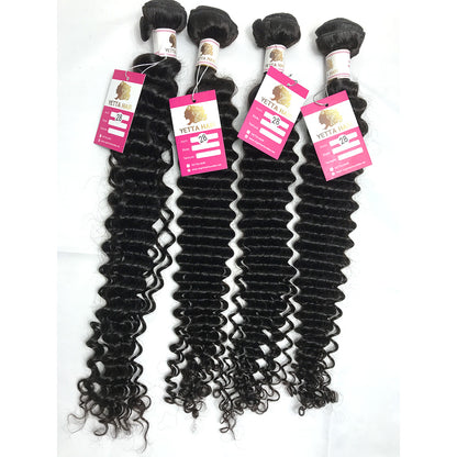 100% Virgin Brazilian Hair Deep Curly 4Bundles with Ear to ear lace frontal