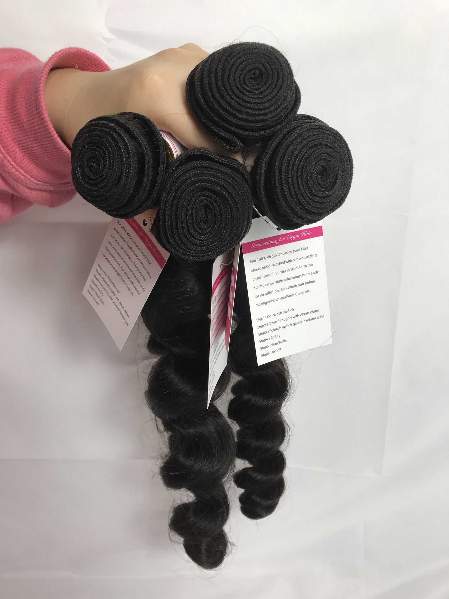 100% Virgin Brazilian Hair Loose Wave 4bundles with Top Lace Closure