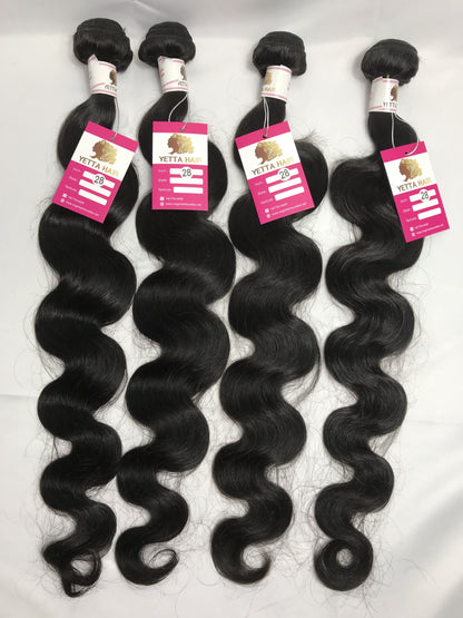 100% Virgin Brazilian Hair Body wave 4bundles with Top Lace Closure