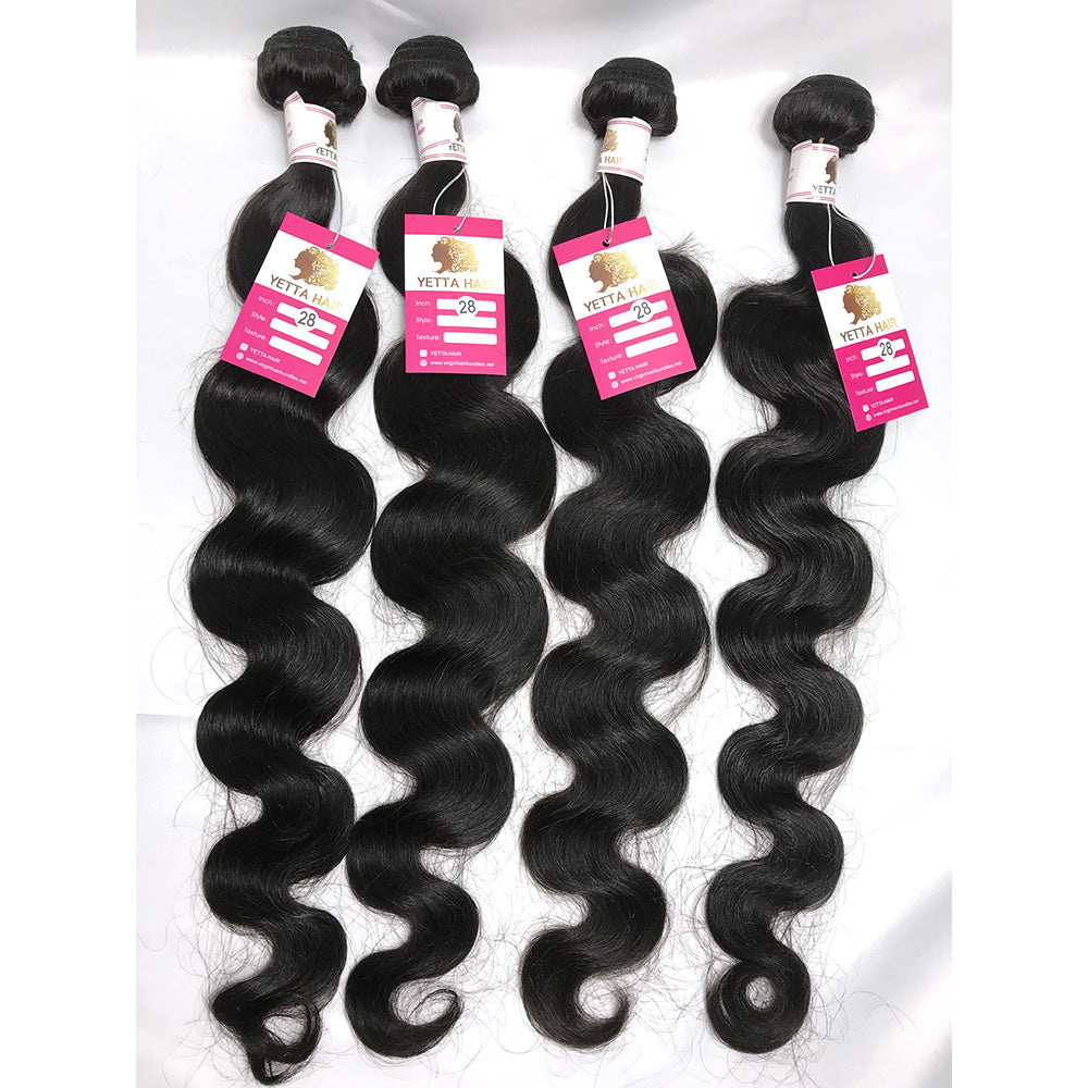 100% Virgin Brazilian Hair Body wave 4Bundles with Ear to ear Lace Frontal