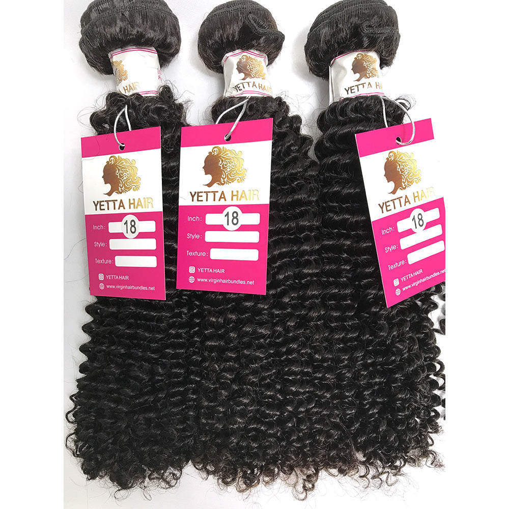 100% Virgin Brazilian Hair Kinky Curly bundles with Top Lace Closure