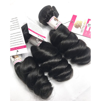 100% Virgin Brazilian Hair Loose Wave bundles with Top Lace Closure
