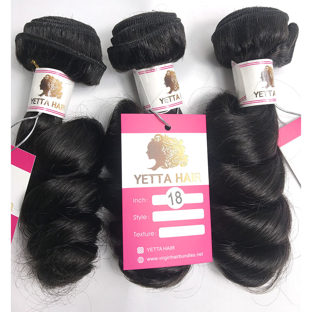 100% Virgin Brazilian Hair Loose wave bundles with Top Lace Closure