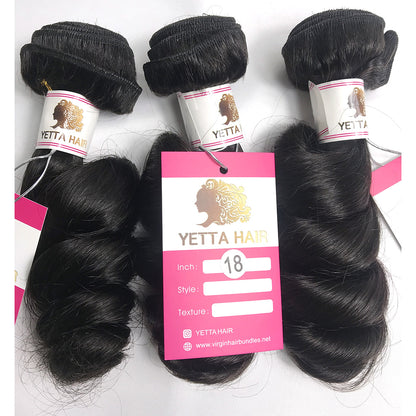100% Virgin Brazilian Hair Loose wave bundles with Top Lace Closure