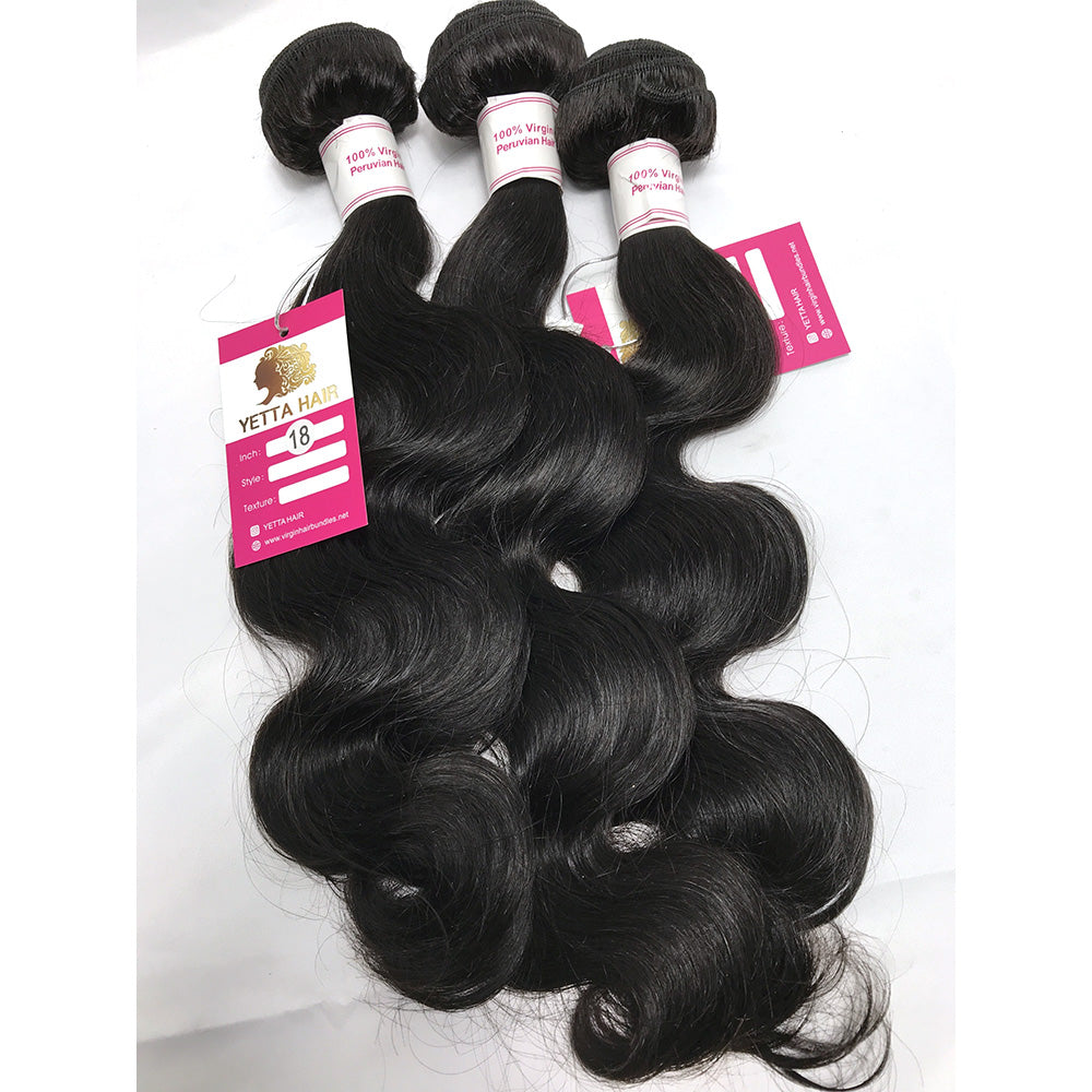 100% Virgin Brazilian Hair Body wave bundles with Top Lace Closure
