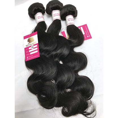 100% Virgin Brazilian Hair Body wave bundles with Top Lace Closure