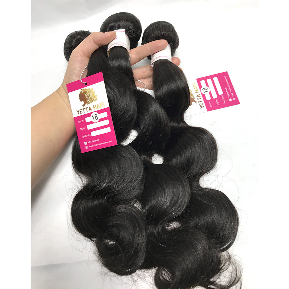 100% Virgin Brazilian Hair Body wave bundles with Top Lace Closure