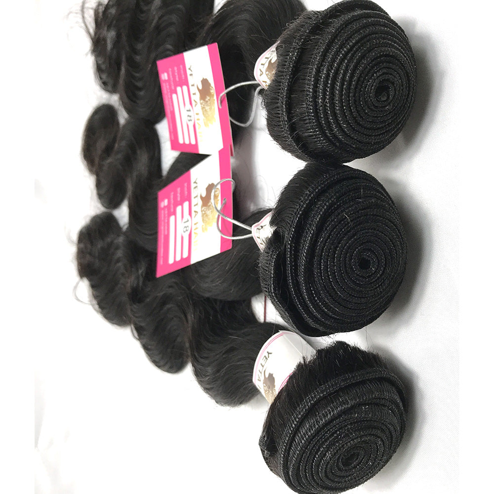 100% Virgin Brazilian Hair Body wave bundles with Top Lace Closure