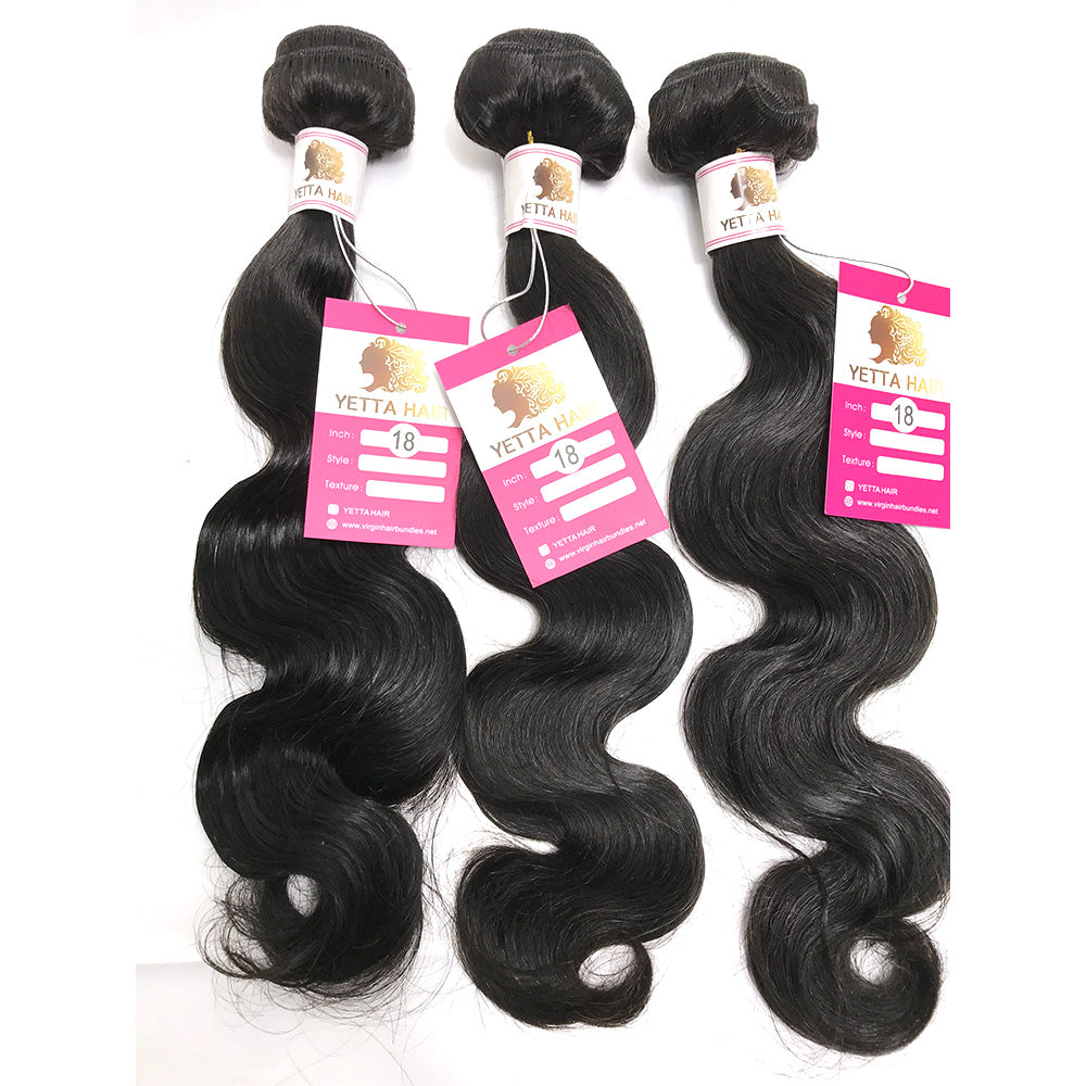 100% Virgin Brazilian Hair Body wave bundles with Top Lace Closure
