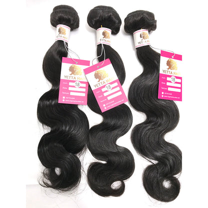 100% Virgin Brazilian Hair Body wave bundles with Top Lace Closure