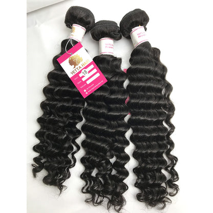 100% Virgin Brazilian Hair Deep wave bundles with Top Lace Closure