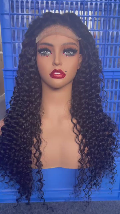 5x5 HD Lace Closure Wig Virgin Brazilian Hair Deep Curly